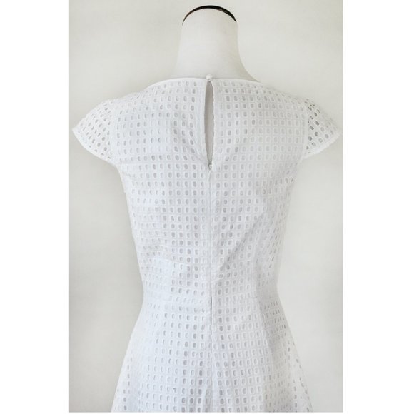 J CREW White Eyelet Lace Fit & Flare Dress 2 S - Picture 10 of 12